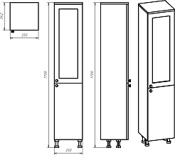 Misty Шкаф пенал Латте 35 R белый – фотография-3